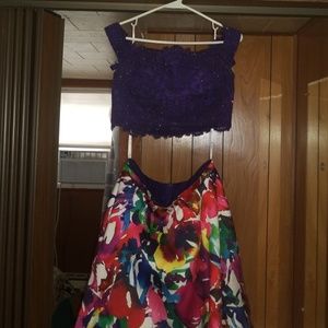 Purple/Flowery Prom Dress